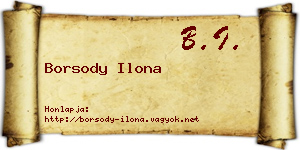Borsody Ilona névjegykártya